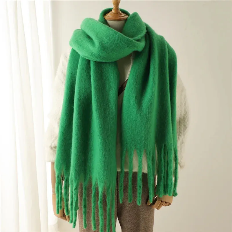 Winter Cashmere Warm Solid Pashmina Blanket Wrap Thick Soft Scarf