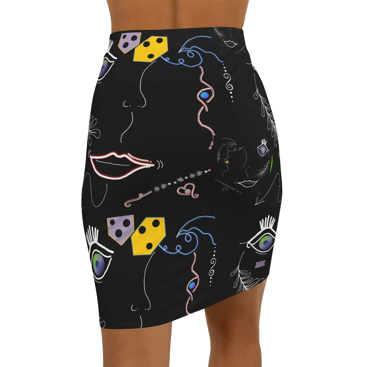 Women's Mini Skirt FACE DOODLES 4 U