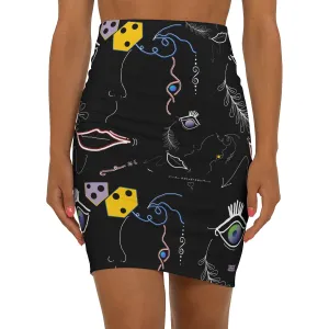 Women's Mini Skirt FACE DOODLES 4 U