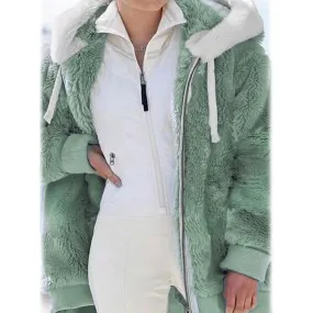 Women's Plus Size Hoodie Coat Long Sleeve