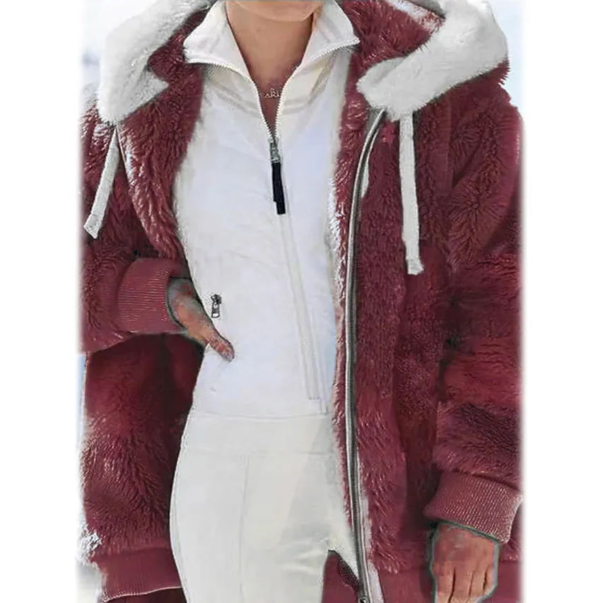 Women's Plus Size Hoodie Coat Long Sleeve