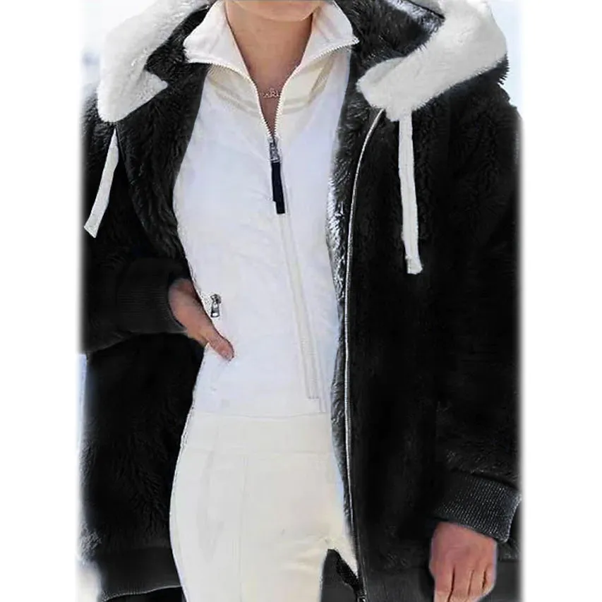 Women's Plus Size Hoodie Coat Long Sleeve