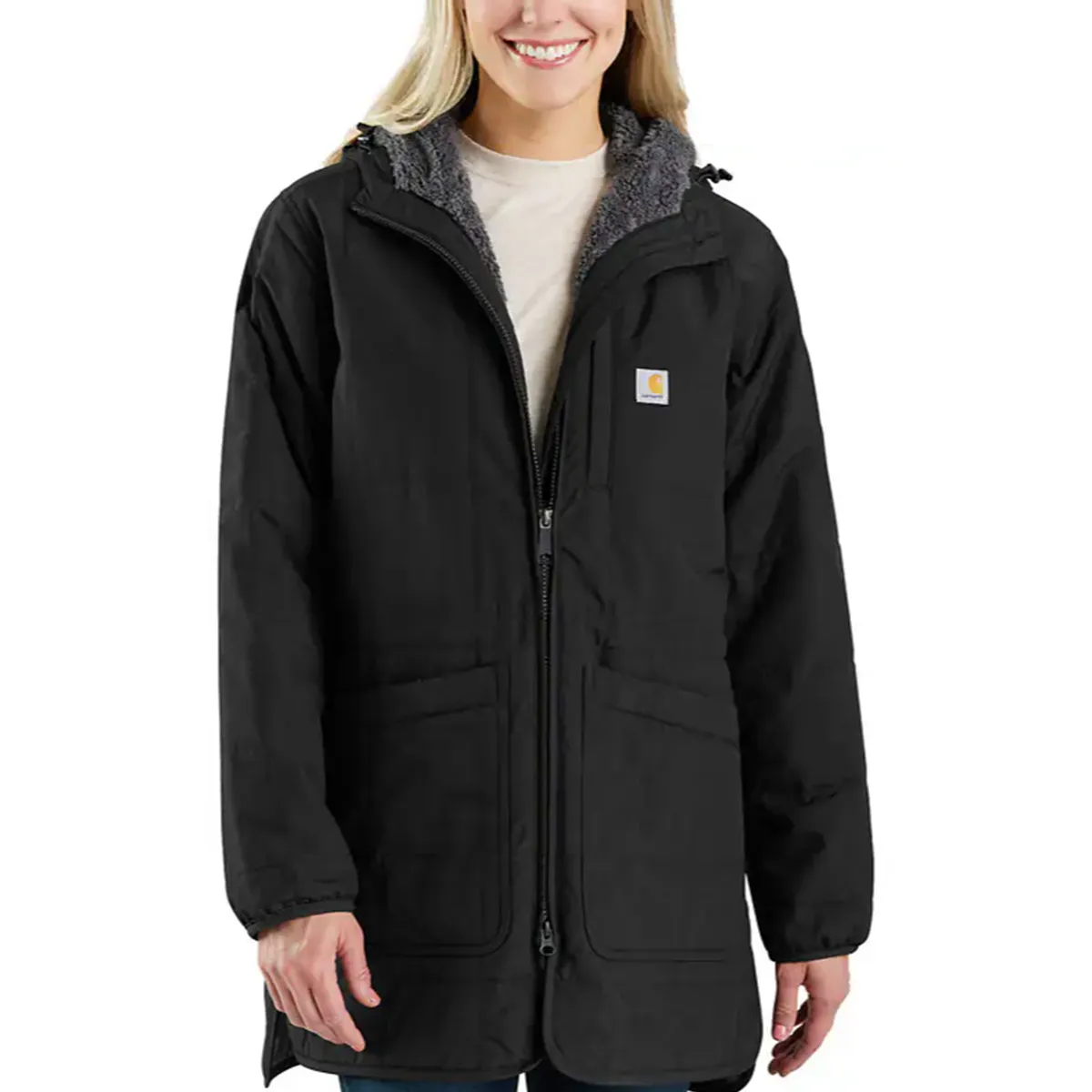 Women's Rain Defender Loose Fit Lightweight Insulated Hooded Coat 106465