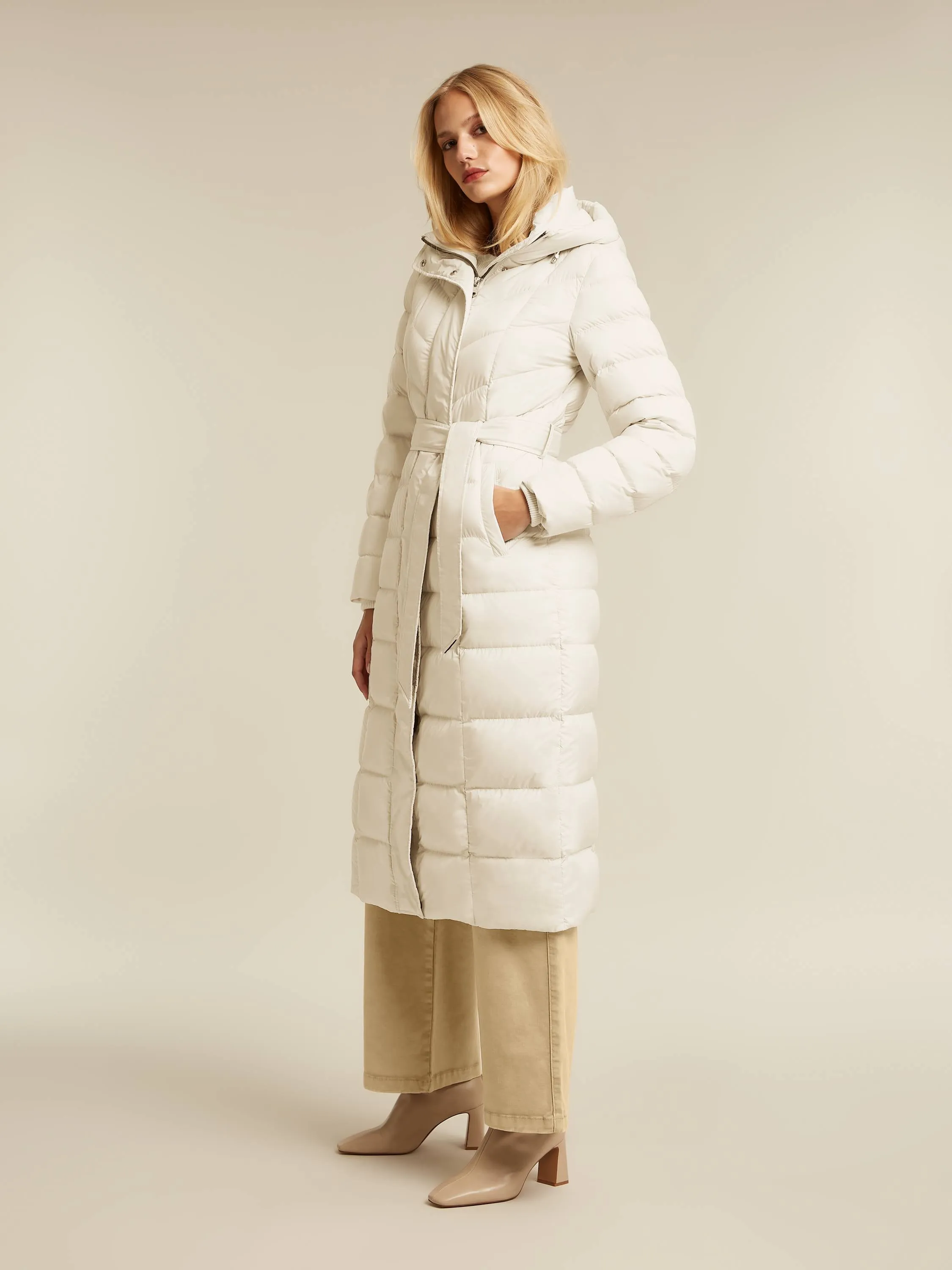 Zahra long coat - White pepper